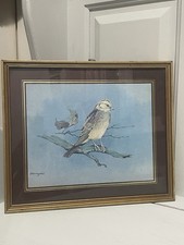 Gordon Beningfield Vintage Framed Bird Illustration Wildlife Art 11x13