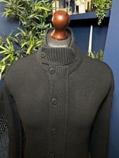 AW 2015 Stone Island Full Zip Button Jumper Cardigan Wool Black Small Terraces