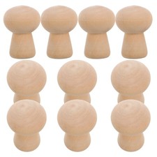  3 Pack Wood Decor Unfinished Ornament Wooden Mushrooms Ornaments