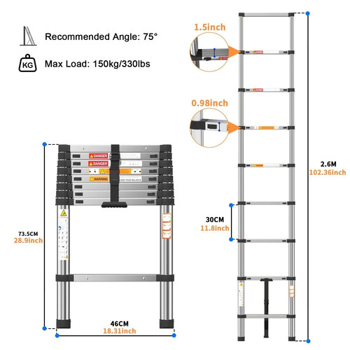 2m telescopic ladder - ✅,