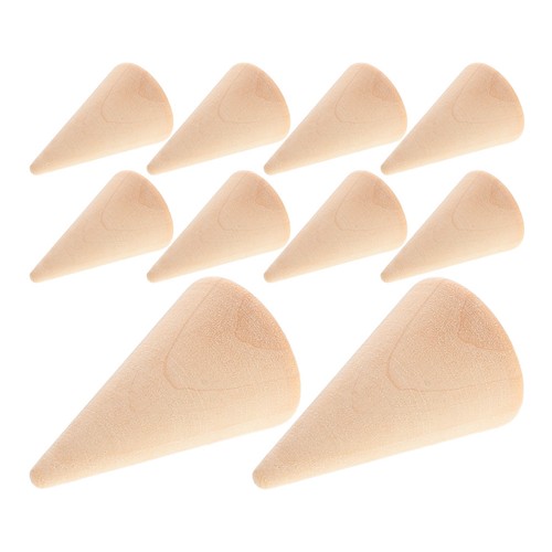 15pcs natural wood - natural, cone