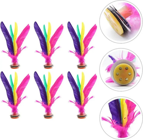 6pcs feathers kick shuttlecock - 6pcs,