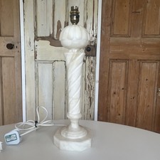 Vintage Marble/Alabaster Table Lamp Base Tall 45cm