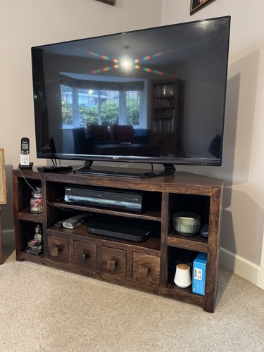 Dark mango wood corner - wood,