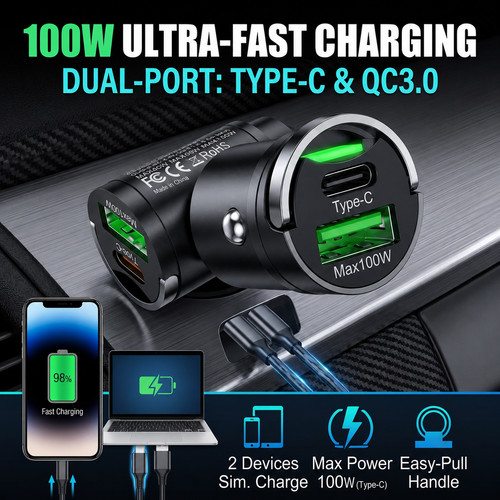 100w usb car - usb, charger