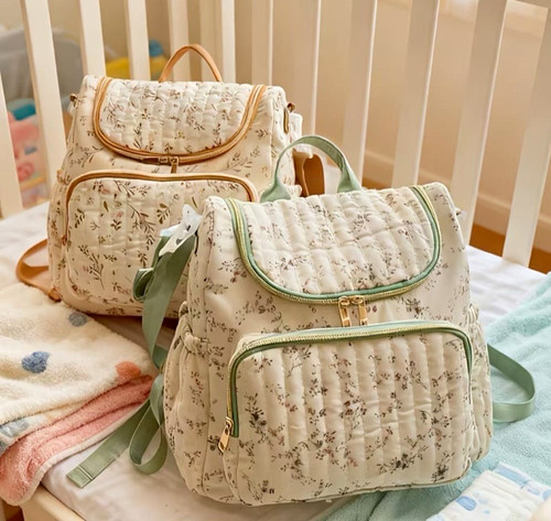 Quilted floral backpack - floral,