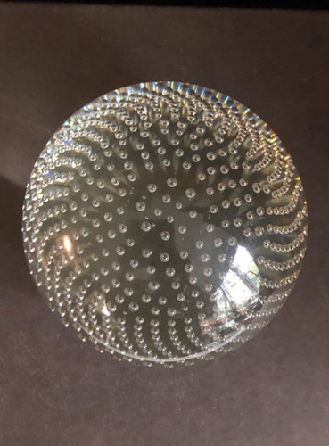 Vtg crystal ball blown glass - crystal,