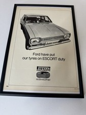 Framed Original 1968 Mk1 Ford Escort Pirelli Magazine Advert Man Cave Wall Art