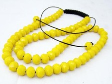 New SHAMBALLA CRYSTAL  NECKLACE YELLOW BEADS DISCO BALL CHAIN