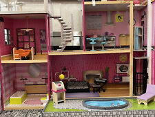 KidKraft Uptown Wooden Dolls House 120x113x33cm includes furniture light + sound