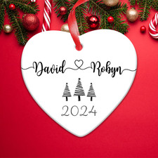 Personalised Christmas Hanging Gifts Bauble Ornament Xmas Tree Decor for Couple