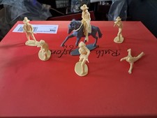 Airfix RARE Set of 6 Cowboys, 1 Is Mounted On A Grey Horse Fantastic Condition .