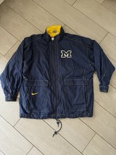 Vintage Nike Team Michigan wolverines Blue Windbreaker Jacket Men?s Size XXL 2XL