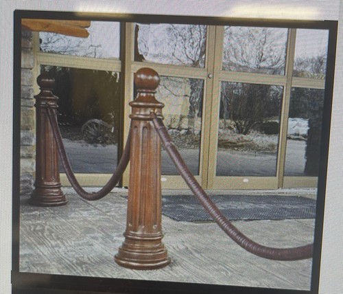 Ornate brown resin stanchions - resin,