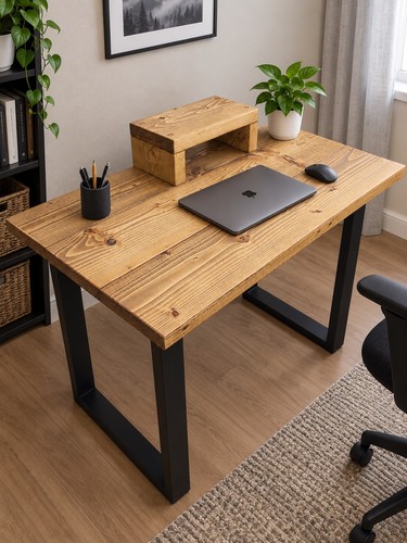 Rustic solid wood desk - solid,