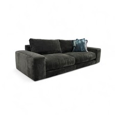 John Lewis Swoon 'Denver' 3 Seater Sofa Charcoal Grey Linen Fabric Large NEW