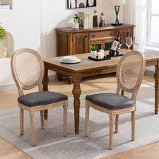 Set of 2 Linen Dining Chair