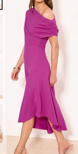 Pink midi dress - pink,