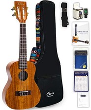 ELVIS K100C Hawaiian Concert-size Ukulele w/Ethnic-style Case Hawaiian Core 8set