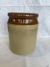 Vintage Two-Tone Small/Medium Stoneware Glazed Earthenware Storage Jar