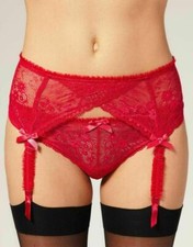 SUSPENDER BELT LACE RED