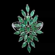 Silver Ring Green Emerald