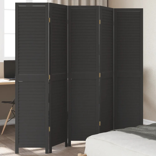 Room divider panel black - room, 5-panel