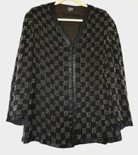 CRYSTALS Evening Jacket Large Silk Beaded Cocktail Jacket Lined BNWOT