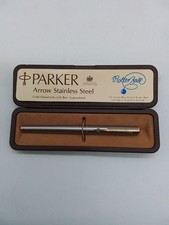 Parker Vintage Arrow pen, Stainless Steel and Gold Plated in Original Case