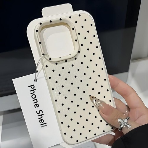 Polka dot beige phone case - polka,