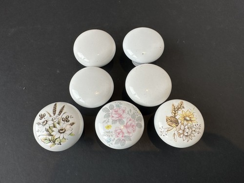 Vintage porcelain floral door - vintage,