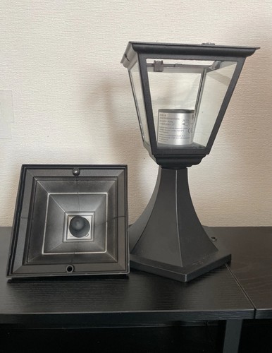 Metal post light with glass - metal,