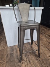 Tolix Industrial Style Gun Metal Grey Bar Stools Set of 3