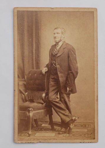 Cdv victorian man beside a - cdv, of