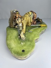 Vtg Clay Golfing Figurine 840 Silly Golfer Naturecraft England 1974 Man Cave