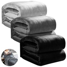 Luxury Thick Mink Blanket Large Faux Fur Fleece Sofa Bed Throw Couch Warm Soft