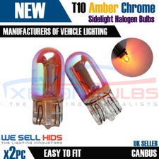 2x Amber Chrome T10 501 W5W