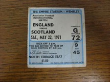 22/05/1971 Ticket: England v Scotland [At Wembley] [Blue, North Terrace Seat, ?1