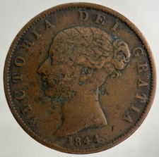 1844 Victoria Half-Penny Coin