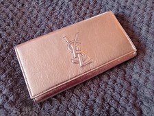 Yves Saint Laurent YSL Ladies Reall Leather Wallet In Champagne Gold Metallic