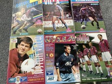 VINTAGE ASTON VILLA V MAN UTD FOOTBALL PROGRAMMES X 8 
