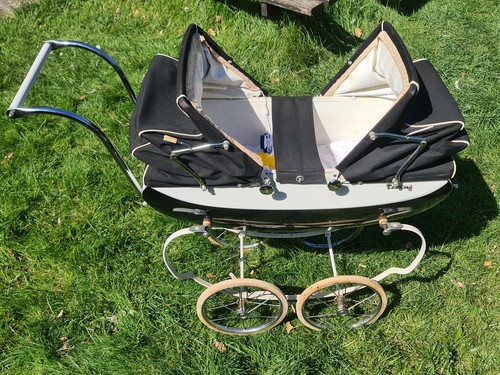 Triang doll twin pram black - triang,