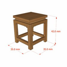 2PC Small Square Table 1:12 Scale Dollhouse Miniature Furniture Vintage Handmade