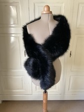 Faux Fur Stole Wrap Black