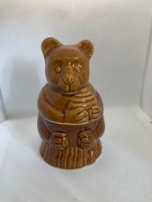 Vintage Large Ceramic Bear Honey Pot