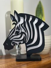 Wooden Black and White Zebra