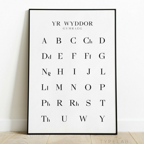Welsh alphabet print yr - alphabet, print,