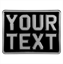 8x6 Novelty Black and Silver Kids Show Motorcycle Number Plate Pressed Motorbike