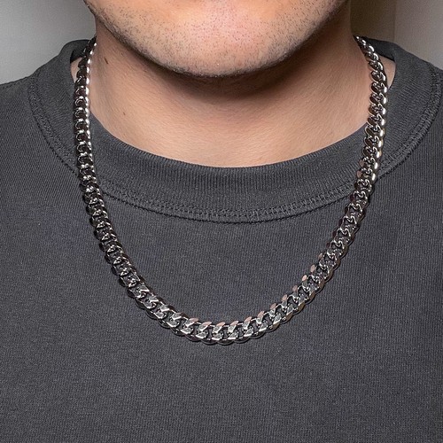 Silver thick cuban chain - cuban,