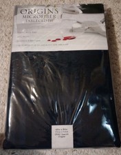 NWT Origins Microfiber Spill Proof Tablecloth Oval 6-8 Seats Blue 60"x84"